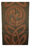 James Pure Wool Celtic Swirl Reversible Scarf Loden Tan